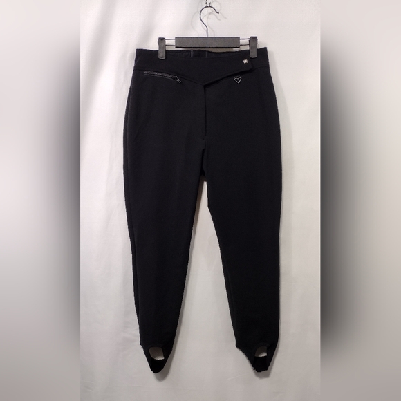 The Mountain Pants - Vintage Obermeyer Wool Blend Skiing Pants Women's 12 Black Sporty Outdoor Retro